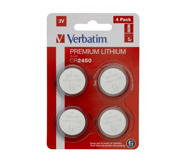 VERBATIM Premium Lithium CR2450 3V (4 szt.) 49535 - 1282384 - zdjęcie